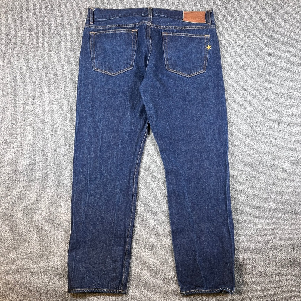Brave Star Selvage Jeans Mens 38x32 Blue Dark Wash Selvedge Straight Made in USA - Picture 2 of 14